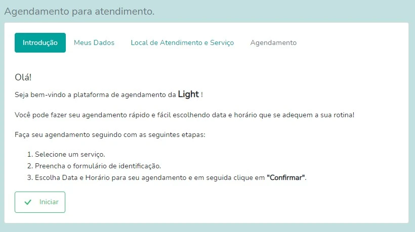 Light Agendamento Passo 2